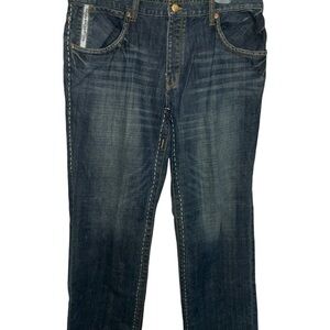 Size 38 Parish Button Fly Thick Stitch Mens Dark Y2K Baggy Grunge Hip Hop Jeans